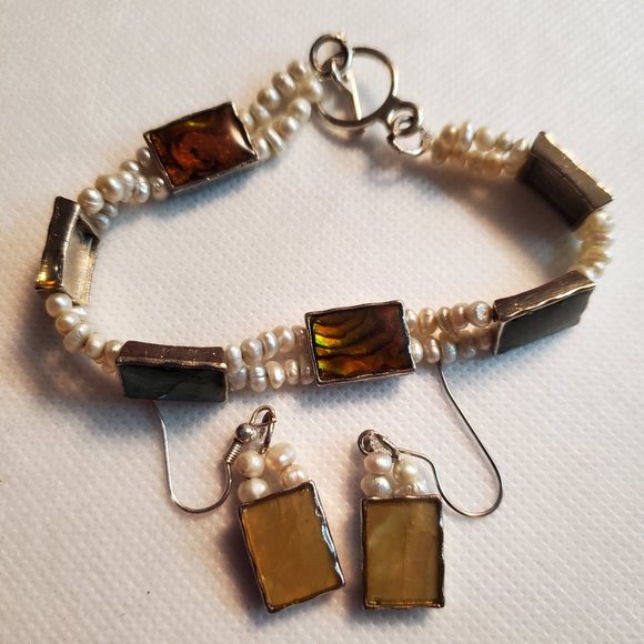 Set of Handmade Southwestern Bracelet and Earrings - Picture 1 of 5